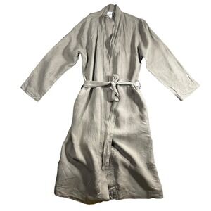 Parachute Linen Robe Womens Medium Moss Green 100% European Flax